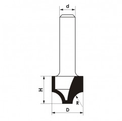 Frez zaokrąglający CNC PREMIUM D6,4xH6,4xd6 / RR2,4 Wapienica (FT904-0606-0001)