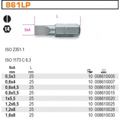 KOŃCÓWKA WKRĘTAKOWA PŁASKA 0.8X5.5 MM BETA (861LP/0.8X5.5)