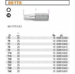 KOŃCÓWKA WKRĘTAKOWA PROFIL TORX T8 BETA (861TX/8)