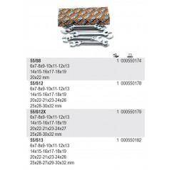 KOMPLET KLUCZY PŁASKICH 6-22 MM 8 SZTUK BETA (55/S8)