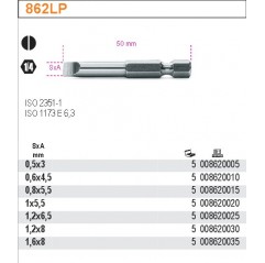 KOŃCÓWKA WKRĘTAKOWA PŁASKA 1.2X6.5 MM BETA (862LP/1.2X6.5)