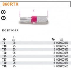 KOŃCÓWKA WKRĘTAKOWA PROFIL RTX Z OZNACZENIEM T20 BETA (860RTX/20)
