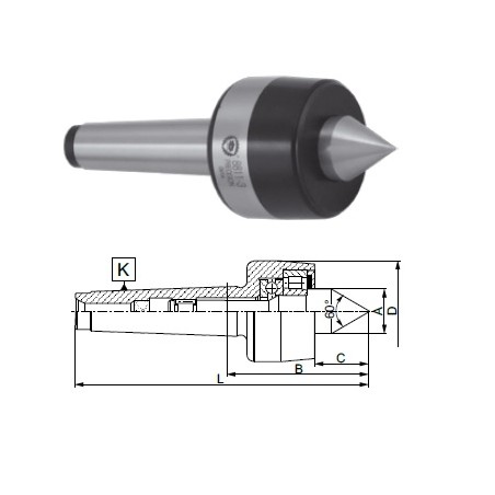 Kieł tokarski obrotowy 8811-5/II ZM KOLNO (0642 588 115 200 A)