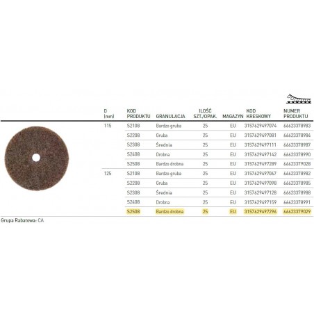 KRAZEK VERY FINE COARSE S2508 FI 125 NORTON (66623379029  (25))