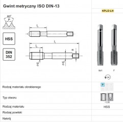 GWINTOWNIK M12 NGMM/2 DIN-352 LH (6H) HSS FANAR (A1-260001-0120)