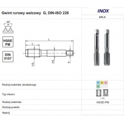 GWINTOWNIK G  1/4" NGRA/2-P DIN-5157 (-X) HSSE INOX FANAR (A2-225801-3127)