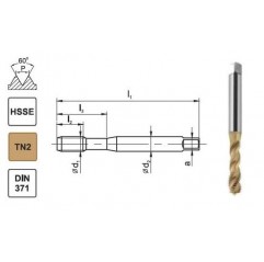 GWINTOWNIK M 8 DIN-371C R40 (6H) HSSE TIN 800X FANAR (C2-513X01-0080)