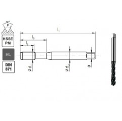 GWINTOWNIK M 3 DIN-371C R45 (6H) HSSE-PM HL MASTERTAP FANAR (C4-528M01-0030)