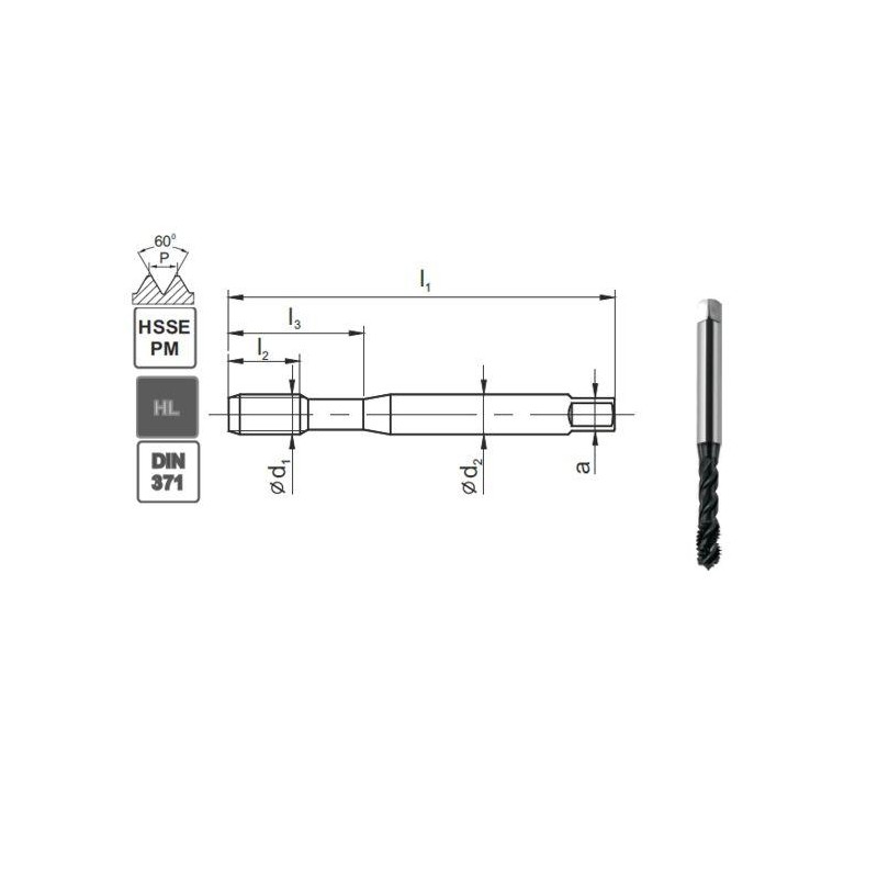 GWINTOWNIK M 3 DIN-371C R45 (6H) HSSE-PM HL MASTERTAP FANAR (C4-528M01-0030)