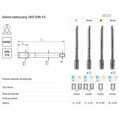 GWINTOWNIK M 3 DIN-376B (6H) HSSE 800 FANAR (D2-111101-0030)