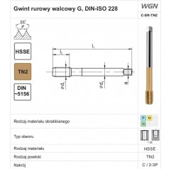 WYGNIATAK G 1/2  DIN5156-C HSSE WGN TIN FANAR (D2-923105-3131)