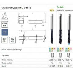GWINTOWNIK M16 DIN-376B (6H) HSSE-PM TICN S-NC FANAR (D4-115301-0160)