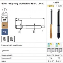 WYGNIATAK DIN-374-C M10X1 6HX HSSE WGN TIN FANAR (D4-923005-0103)