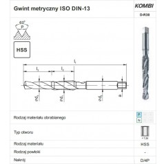 GWINTOWNIK M 8 KOMBI-D R30 (6H) HSS WIERTLO FANAR (G1-051001-0080)