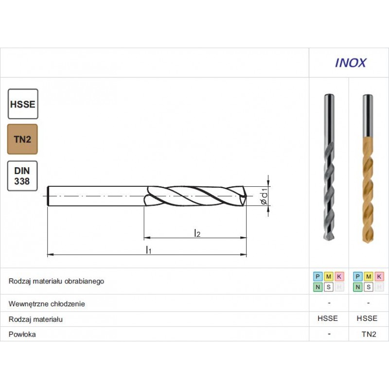 WIERTLO NWKA FI  5,50  57/93MM HSSE TIN SZLIFOWANE INOX FANAR (W2-103811-0550)