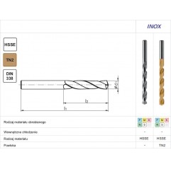 WIERTLO NWKA FI 13,00 101/151MM HSSE TIN SZLIFOWANE INOX FANAR (W2-103811-1300)