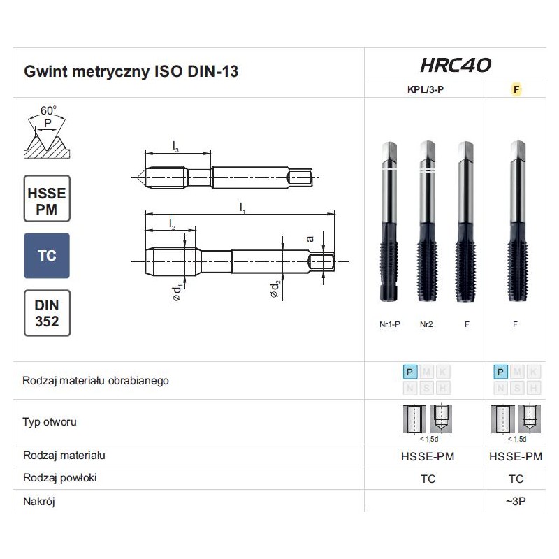 GWINTOWNIK M16 NGMM/3 DIN-352 NR3 HSSE-PM TICN HRC40 FANAR (A4-203D51-0160) GWINTOWNIK M16 NGMM/3 DIN-352 NR3 HSSE-PM TICN HRC40 FANAR (A4-203D51-0160)