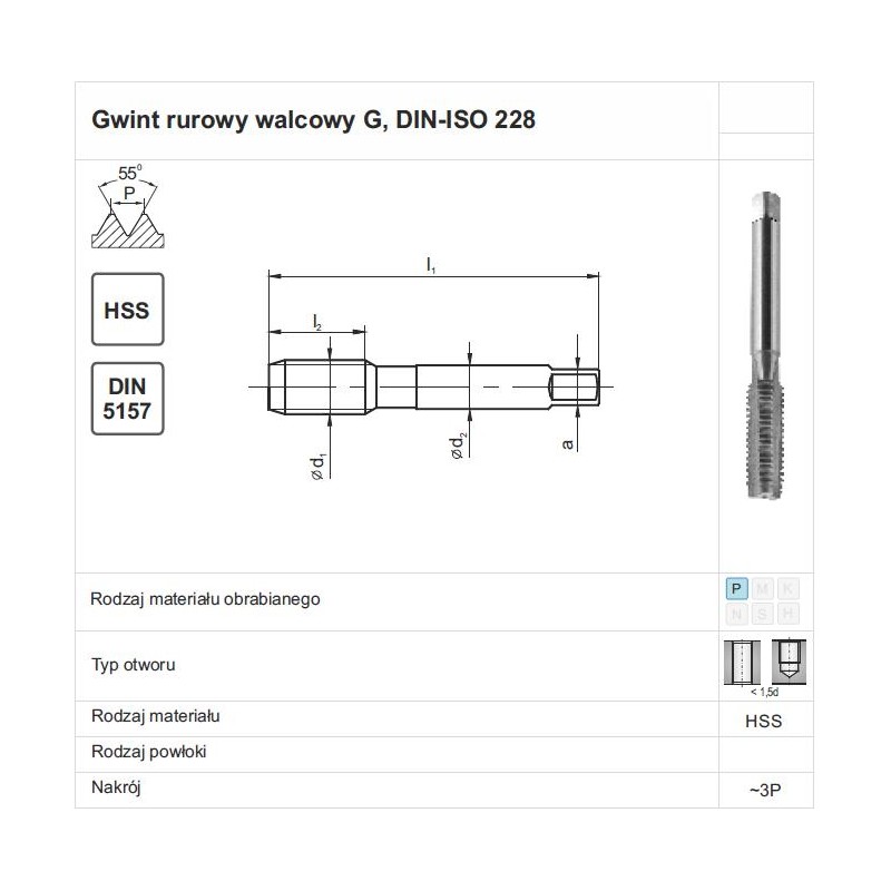 GWINTOWNIK G 1.1/4" NGRM DIN-5157D HSS FANAR (E1-131001-3143)