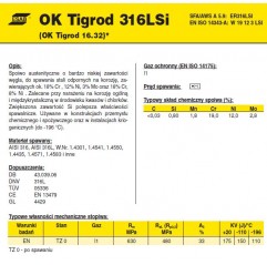 DRUT FI 2.00/1000 316L-SI OK16.32 TIGROD
