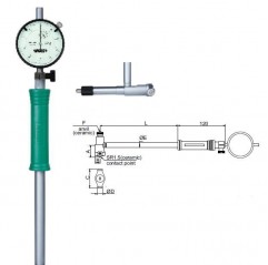 Średnicówka zegarowa analogowa MDHc zakres pomiaru 160-250 mm INSIZE  (2322-250A)