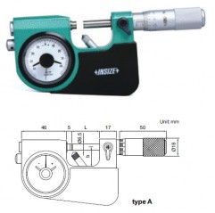 Mikrometr zewnętrzny z czujnikiem 25-50 mm INSIZE  (3332-50-TYP.A)