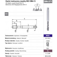 Gwintownik maszynowy wysokowydajny M6 DIN-371C R40 HSSE HL INOX FANAR  (C2-518801-0060)