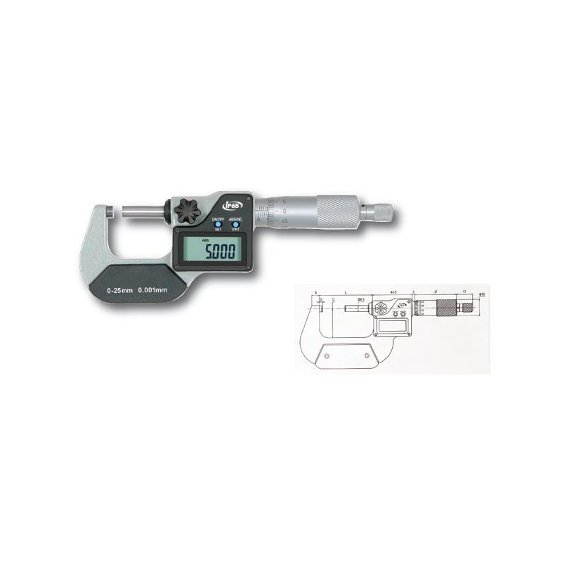 Mikrometr elektroniczny zewnętrzny 50-75 mm GIMEX  (302.276)