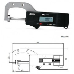 Grubościomierz elektroniczny zakres 25 mm INSIZE  (2167-25)