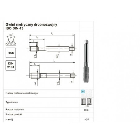 GWINTOWNIK M12x1,25 NGMM/1 DIN-2181D (6H) HSS