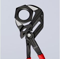 Szczypce-klucz szczypce i klucz w jednym narzędziu Z antypoślizgowego tworzywa sztucznego fosforanowane, czarne 250 mm Knipex 