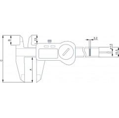 Suwmiarka elektroniczna  TWIN-CAL IP67 150 mm głębokościomierz płaski TESA  (00530319)