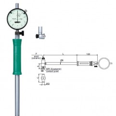 Średnicówka zegarowa analogowa MDHc zakres pomiaru 35-60 mm INSIZE  (2322-60A)