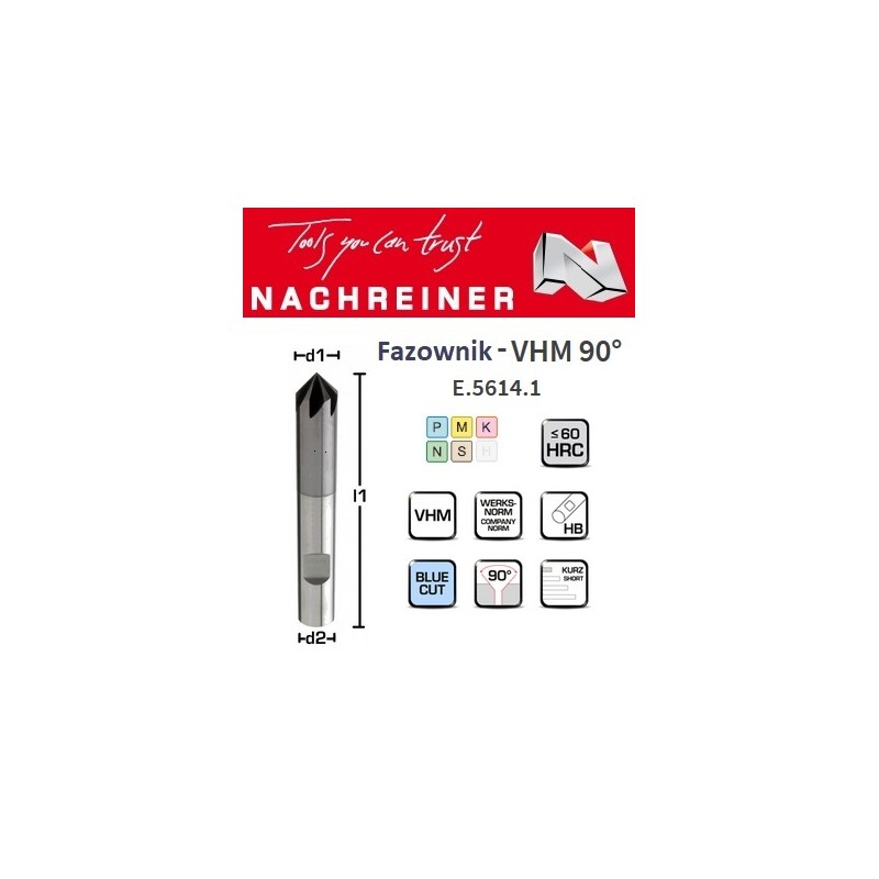 Fazownik węglikowy fi 12,0 90° Z4 VHM BLUE CUT do materiałów utwardzonych NACHREINER Fazownik węglikowy fi 12,0 90° Z4 VHM BLUE CUT do materiałów utwardzonych NACHREINER
