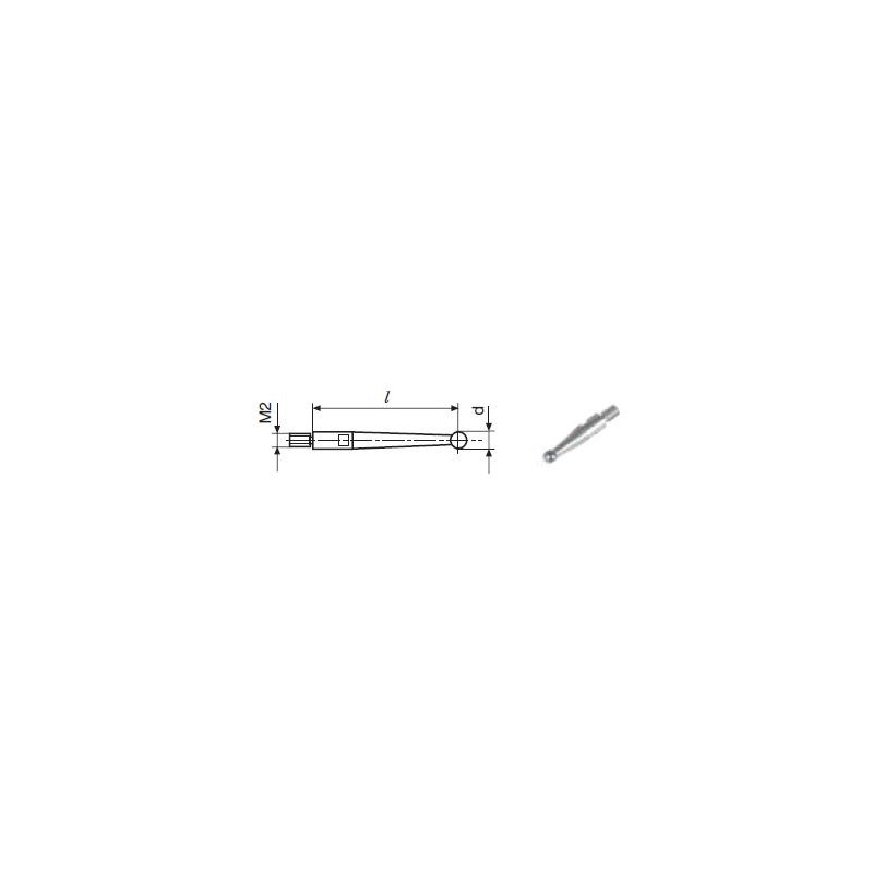Końcówka do czujnika kulka z węglika fi 2 mm, długość 14,5 mm PREISSER  (0715917)