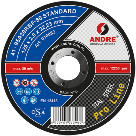 Tarcza płaska do cięcia T41 350×3,5×32 95A24RBF STANDARD PRO LINE ANDRE (030074)