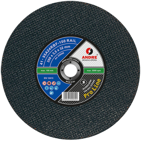 Tarcza płaska do cięcia T41 350×4×25,4 mm 95A24RBF RAIL PRO LINE ANDRE (030103)