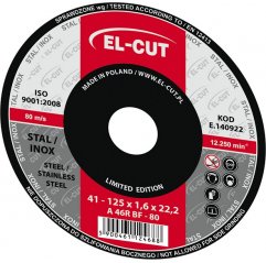 TARCZA T41 125/1,6/22 METAL/INOX EL-CUT (E.140922  ( 25 ))