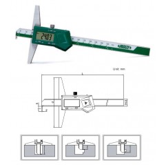 Głębokościomierz elektroniczny hakowy ze śrubą zakres 150 mm/6" INSIZE  (1142-150A)