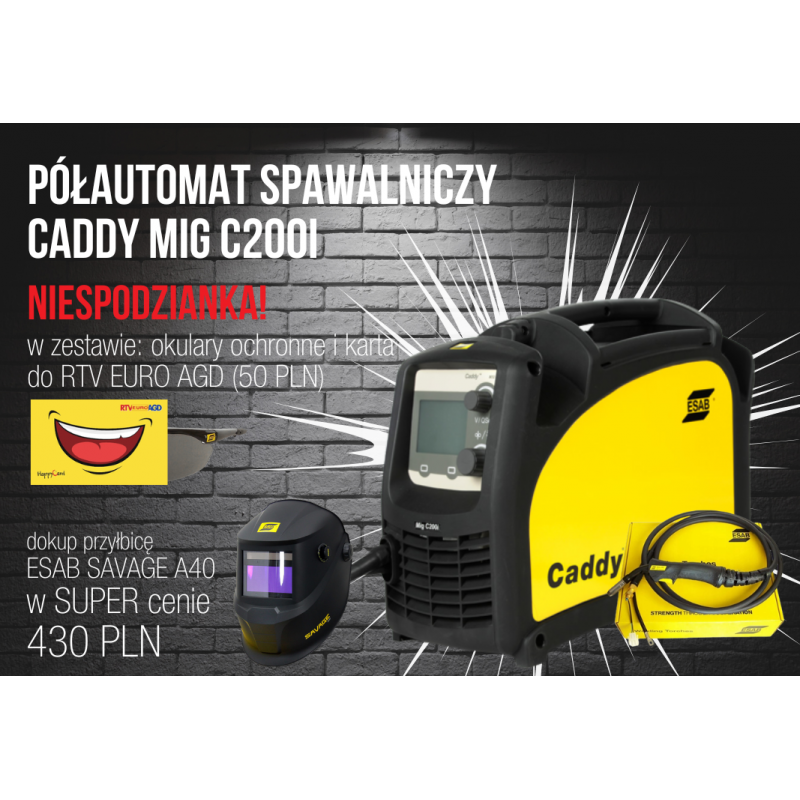 Spawarka Caddy MIG C200i+MXL 180 3m ESAB (03493120306) HIT!