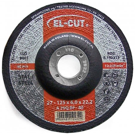 Tarcza do szlifowania T27 Fi 125/6,0/22 METAL EXTRA EL-CUT (E.140215  ( 10 ))