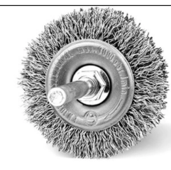 Szczotka tarczowa druciana fi 40 na trzpieniu 6 mm falowana SZCZOTPOL (003-ASA)