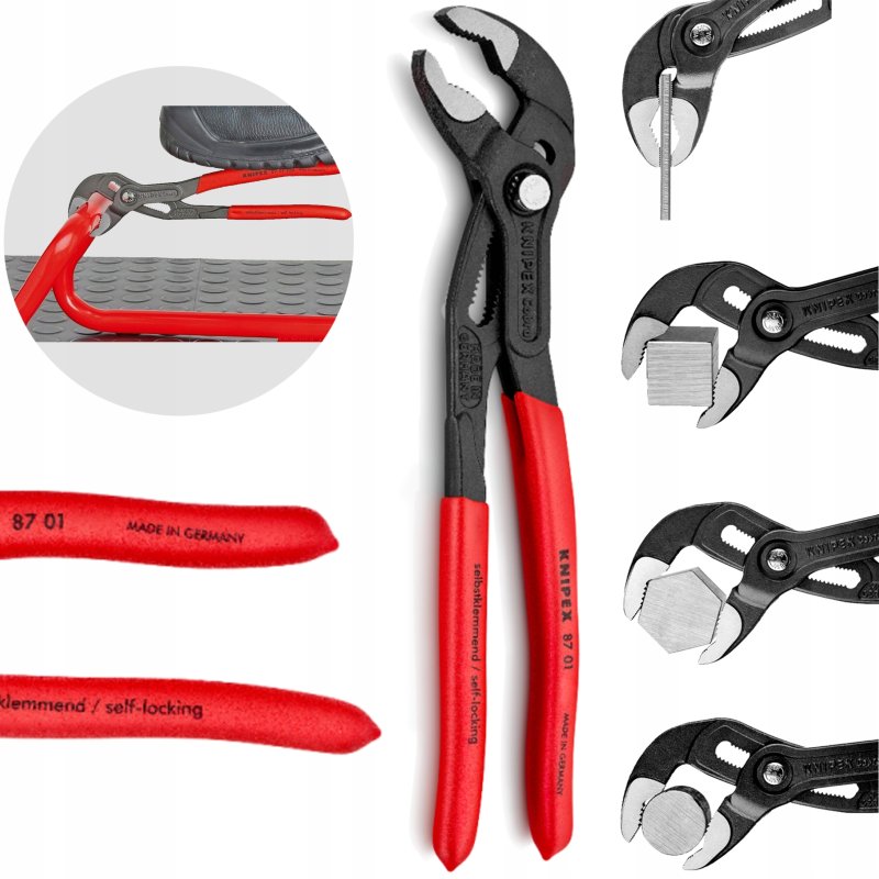 Szczypce do rur Cobra 250 mm 61 HRC 25 KNIPEX (8701250) Szczypce do rur Cobra 250 mm 61 HRC 25 KNIPEX (8701250)
