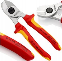 Nożyce do kabli izolowane wg VDE 165 mm KNIPEX (9516165)
