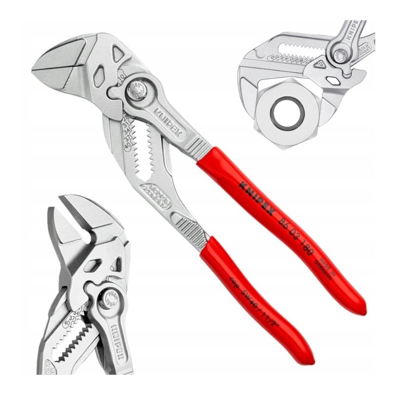 Szczypce nastawne klucz do rur 180 mm regulowane 2w1 KNIPEX (8603180)