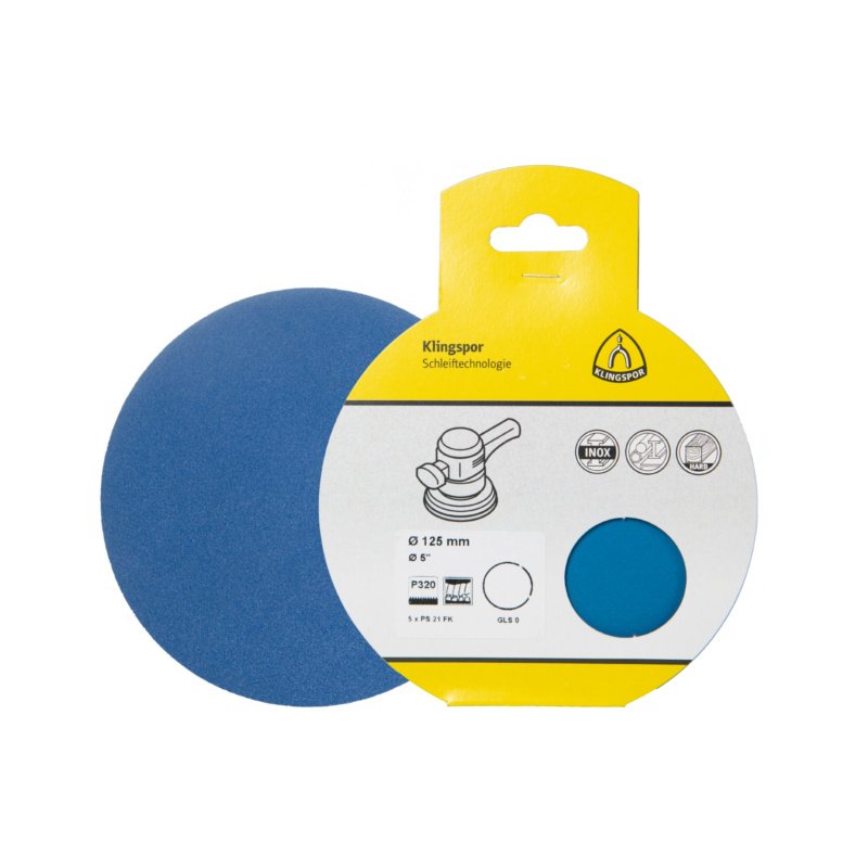 Krążek papier ścierny na rzep 125 mm P40 do metalu INOX PS21 KLINGSPOR (367263) Krążek papier ścierny na rzep 125 mm P40 do metalu INOX PS21 KLINGSPOR (367263)