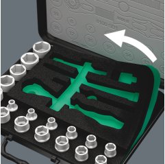 8100 SA/SC 2 Grzechotka Zyklop Speed 1/4" i 1/2" w zestawie metrycznym, 43 części WERA (05160785001)