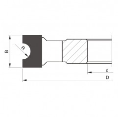 Frez HSS nasadzany ćwierćokrągły wklęsły 120x30x26/4z R8  Wapienica (CL101-0120-0001)