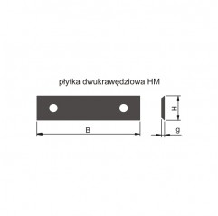 Płytka wymienna HM 50x12x1,5/Z2 płyta i drewnopochodne 2-ostrzowe - do głowicy LJ050  Wapienica (LJ555-5012-0003)