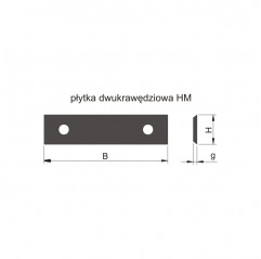 Płytka wymienna HM 30x12x1,5/Z2 płyta i drewnopochodne 2-ostrzowe - do głowicy LJ070  Wapienica (LJ555-3012-0003)